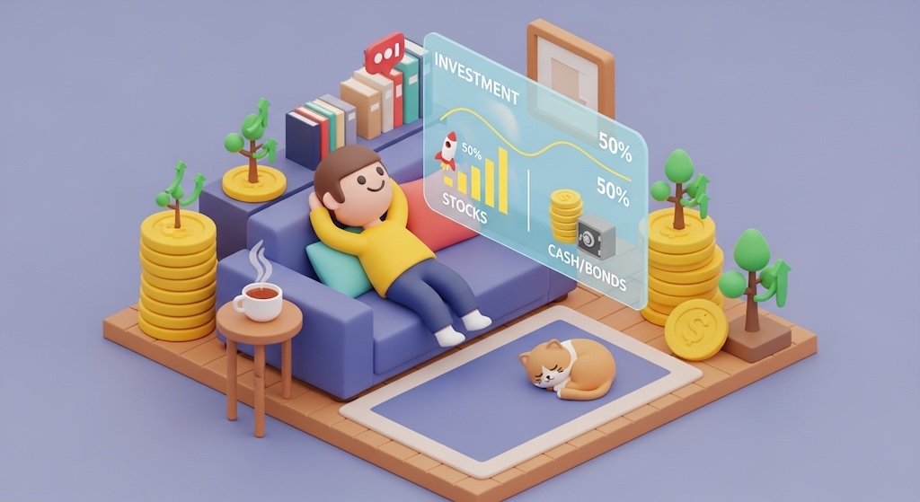 カウチポテト・ポートフォリオで心穏やかに運用するイメージ